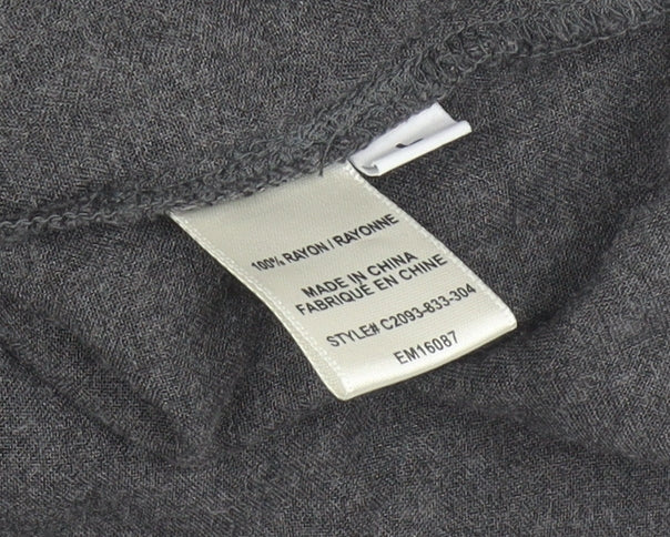 Cloth & Stone Women's Grey Rayon Button-Up Shirt Large Long Sleeve