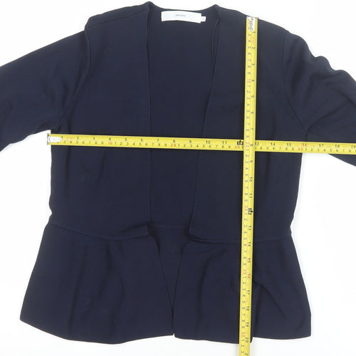 John Lewis Women Blue Size 12 Open Knit Long Sleeve Cardigan