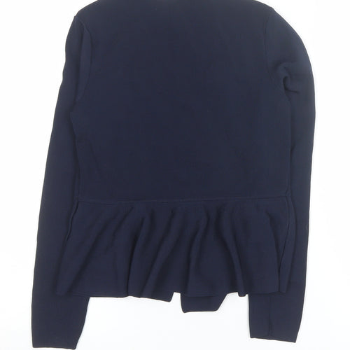 John Lewis Women Blue Size 12 Open Knit Long Sleeve Cardigan