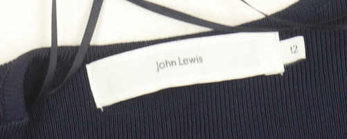 John Lewis Women Blue Size 12 Open Knit Long Sleeve Cardigan