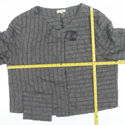 Tutta Natura Women's Grey Wool Blend Striped Jacket XL