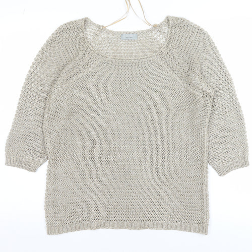 Marks & Spencer Per Una Women’s Beige Open Knit Jumper L