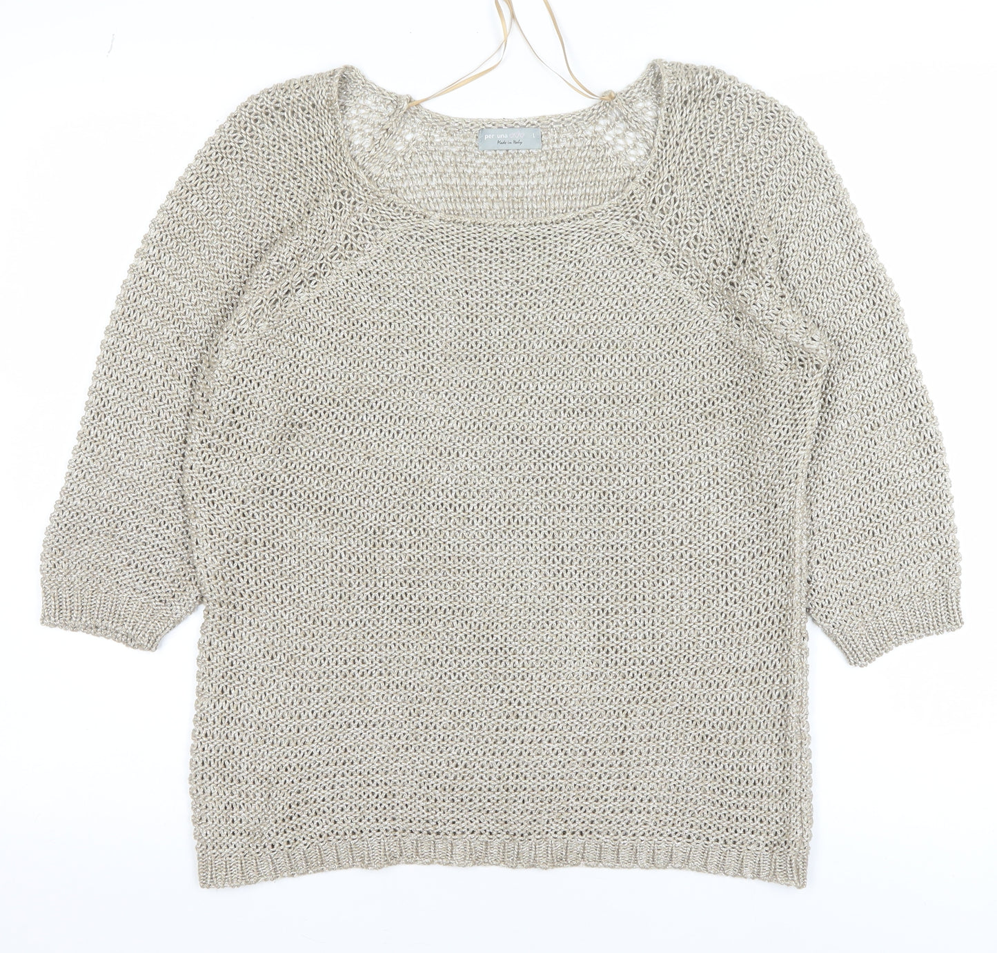 Marks & Spencer Per Una Women’s Beige Open Knit Jumper L