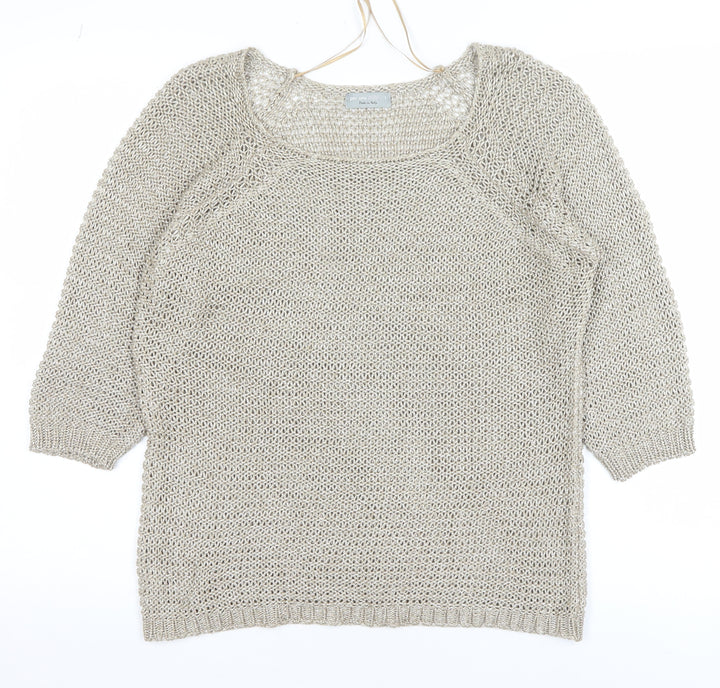 Marks & Spencer Per Una Women’s Beige Open Knit Jumper L