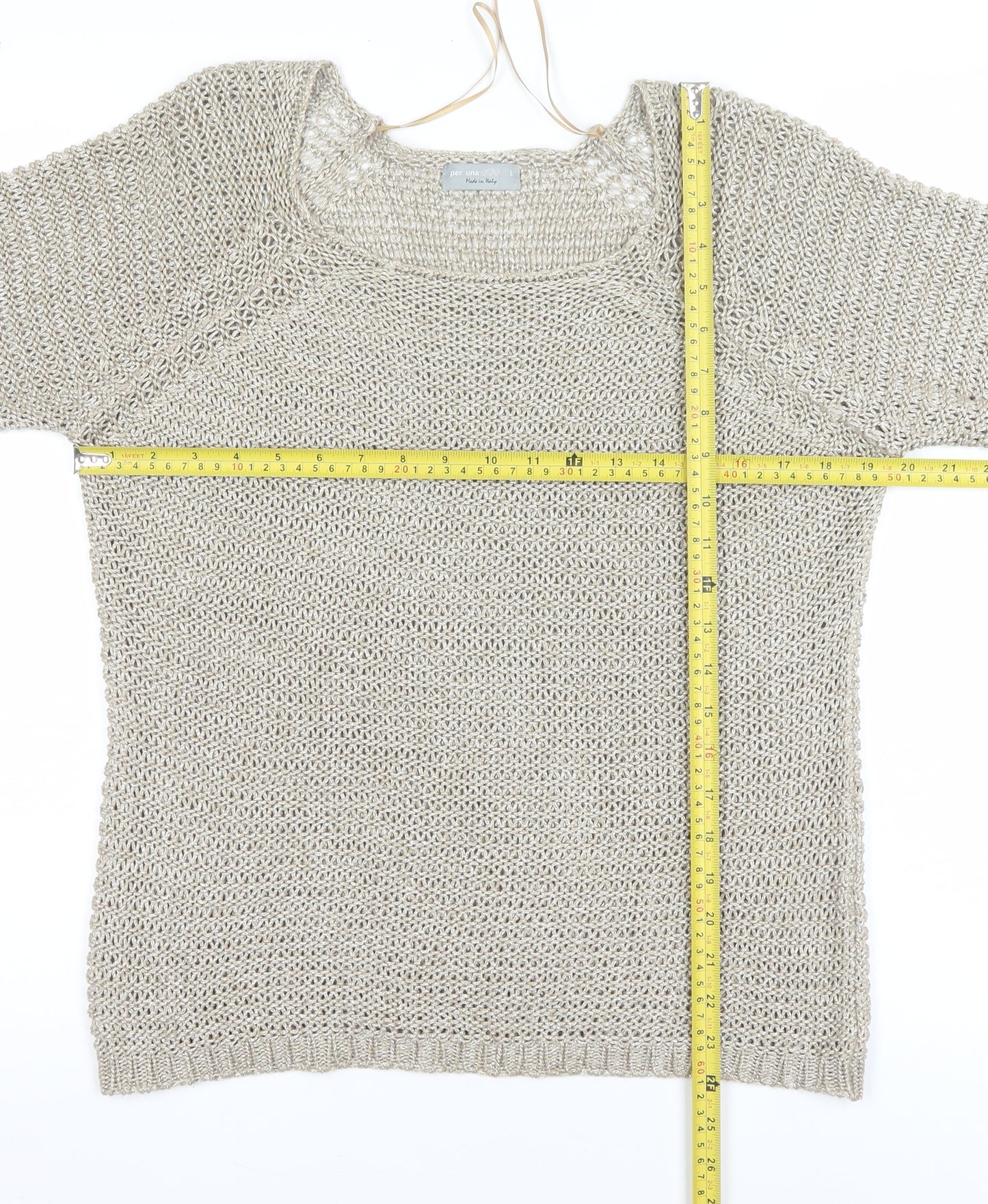 Marks & Spencer Per Una Women’s Beige Open Knit Jumper L