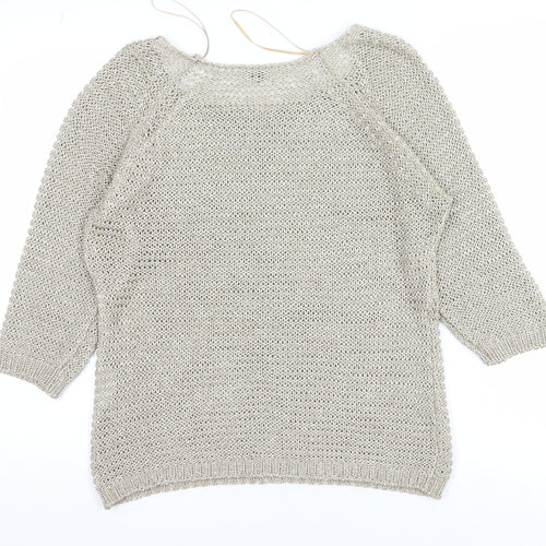 Marks & Spencer Per Una Women’s Beige Open Knit Jumper L