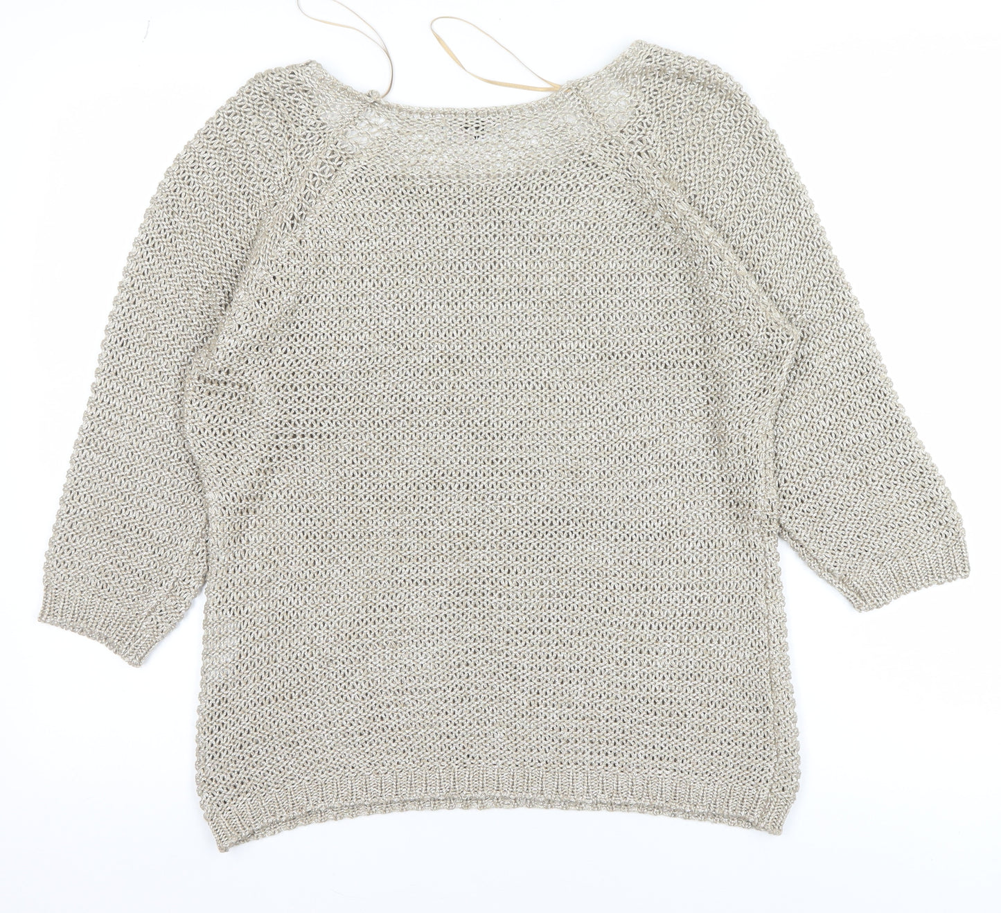Marks & Spencer Per Una Women’s Beige Open Knit Jumper L
