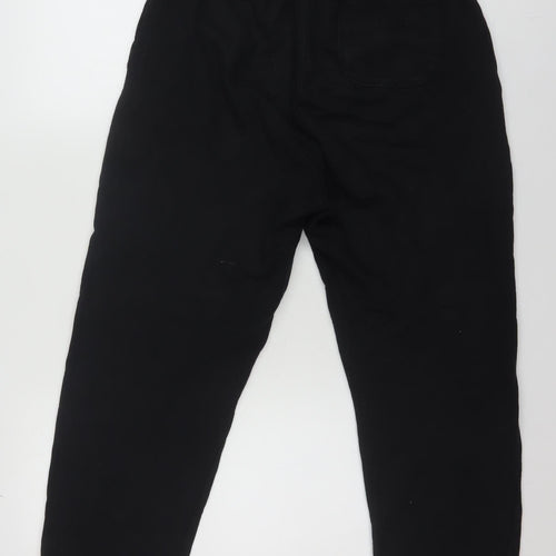 Zara Men Black Wide-Leg Joggers Size S Comfortable Fit Cotton