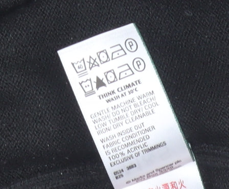 Marks and Spencer Womens Grey Black Colour Block Jumper Size 12 Acrylic Knit