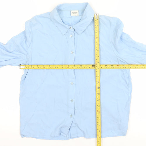 Jacqueline de Yong Women's Blue Button-Up Shirt Size 10