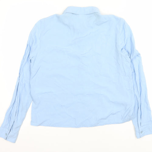 Jacqueline de Yong Women's Blue Button-Up Shirt Size 10