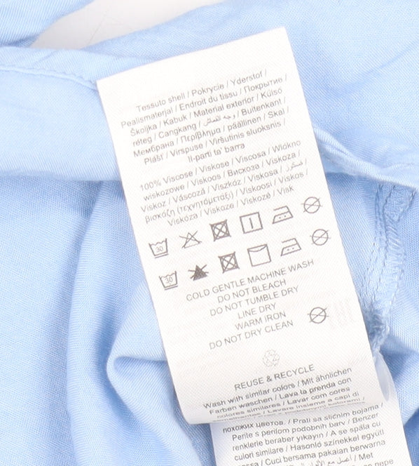 Jacqueline de Yong Women's Blue Button-Up Shirt Size 10