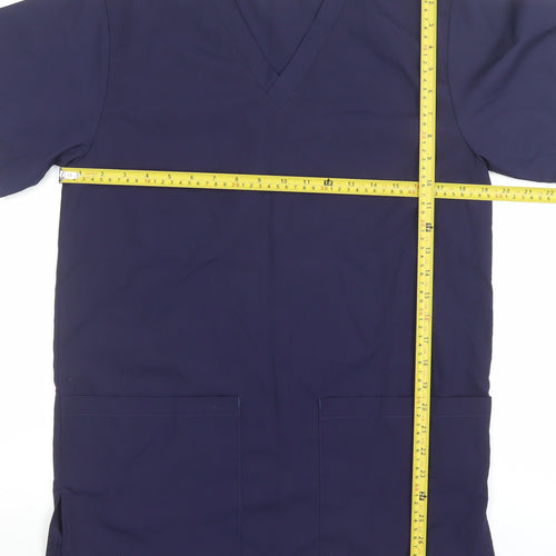 Simon Jersey Women's Blue V-Neck Basic Workwear Top XS