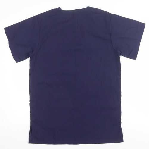 Simon Jersey Women's Blue V-Neck Basic Workwear Top XS