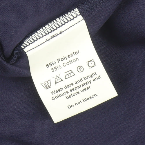Simon Jersey Women's Blue V-Neck Basic Workwear Top XS
