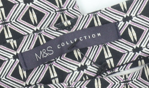 Marks and Spencer Women’s Black Geometric Stretch Trousers Size 10