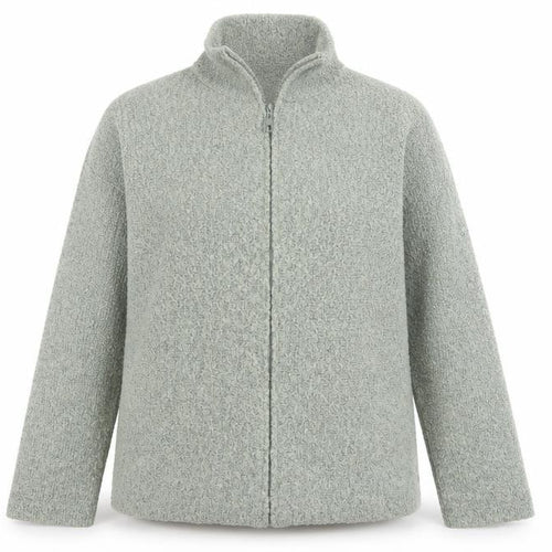 TIGI Wear Women's Grey Full Zip Knit Jumper Size 14 Collared Long Sleeve