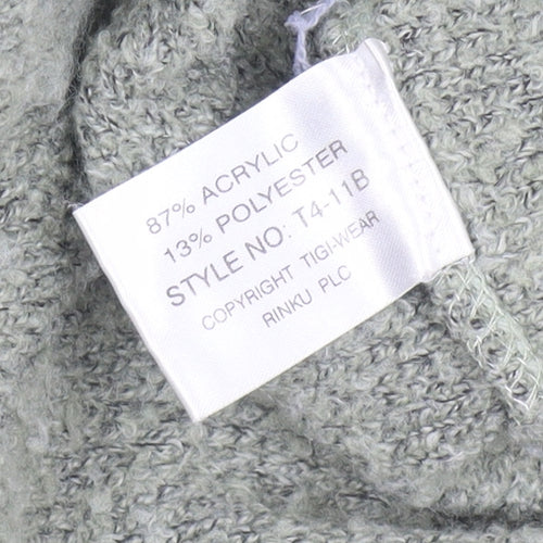 TIGI Wear Women's Grey Full Zip Knit Jumper Size 14 Collared Long Sleeve