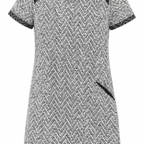 Miss Selfridge Women's Black Herringbone Shift Dress Size 8