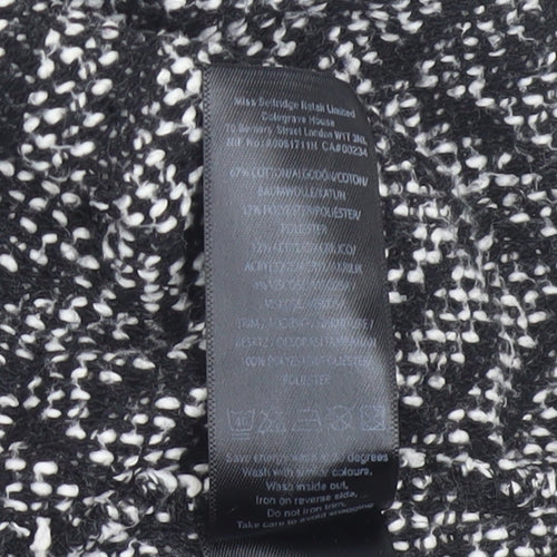 Miss Selfridge Women's Black Herringbone Shift Dress Size 8