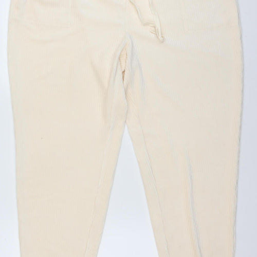 C&A Womens Beige Velour Lounge Pants XL Comfortable Trousers