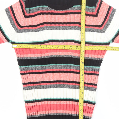 Marks & Spencer Per Una Women's Multicoloured Stripe Knit Jumper Size 16