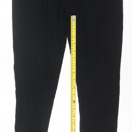 Topshop Women's Black Ribbed Stretch Jogger Size 12