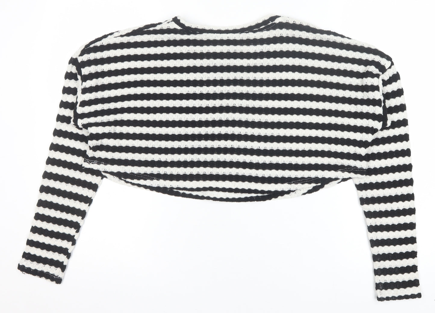 PrettyLittleThing Women’s Black White Striped Knit Jumper Size 8