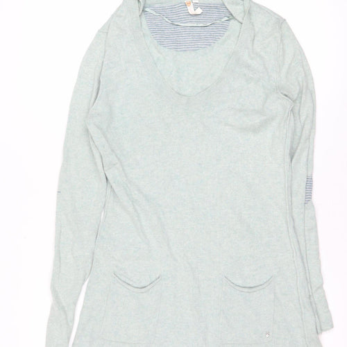 Hot Stuff Women Green Hooded Jumper Dress Size 12 Casual Knitwear