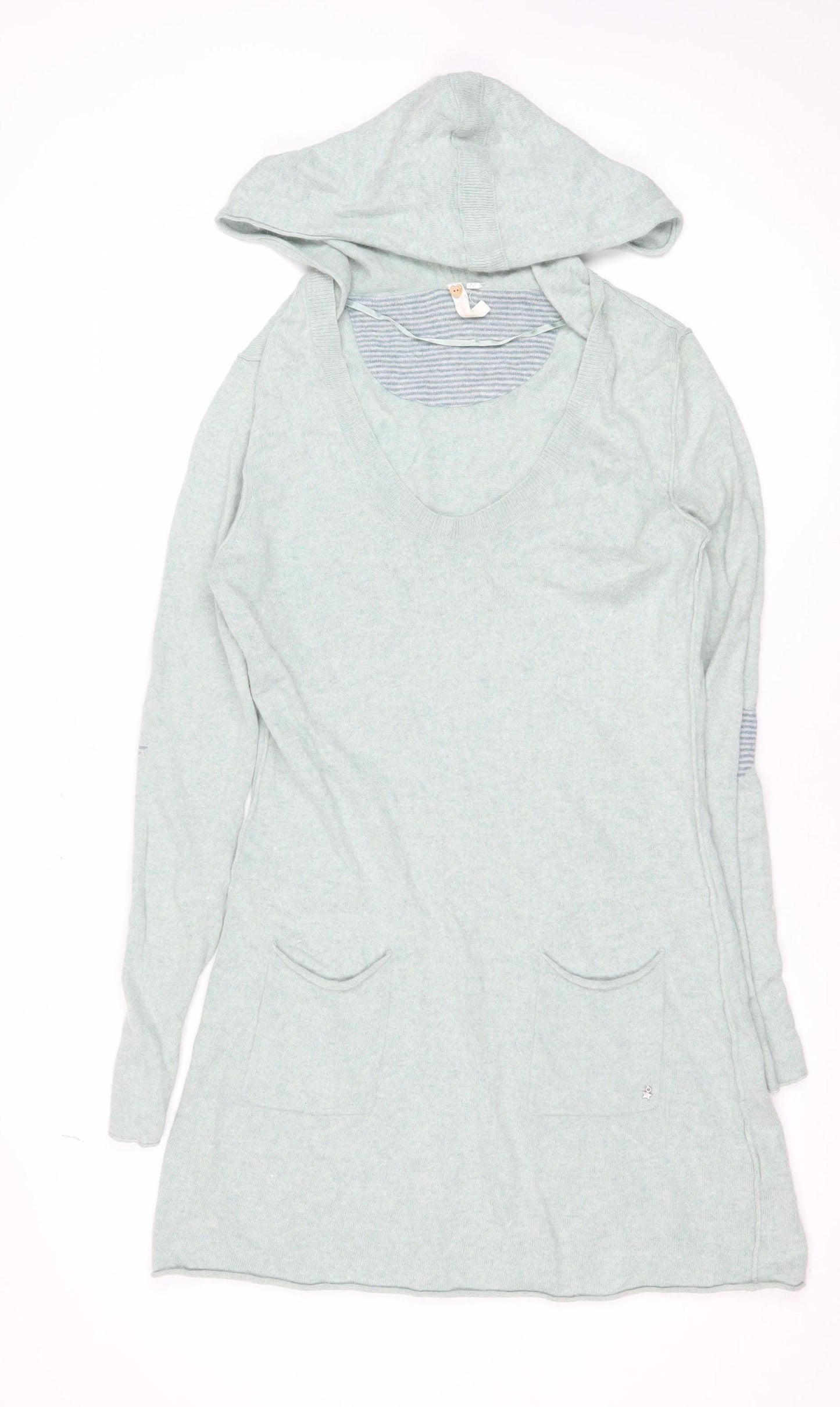 Hot Stuff Women Green Hooded Jumper Dress Size 12 Casual Knitwear