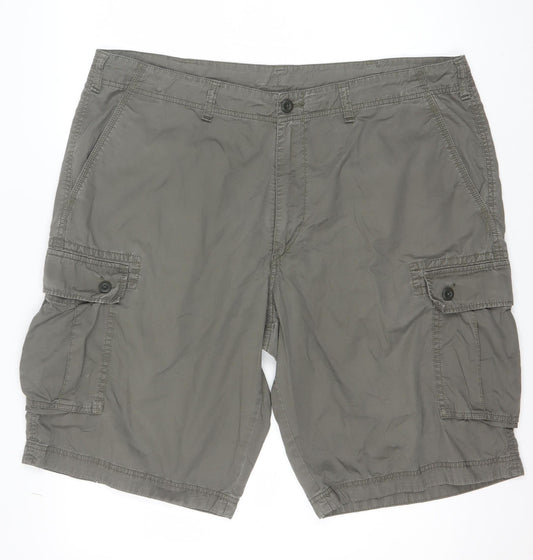 Uniqlo Men's Grey Cotton Cargo Shorts XL Casual Lightweight