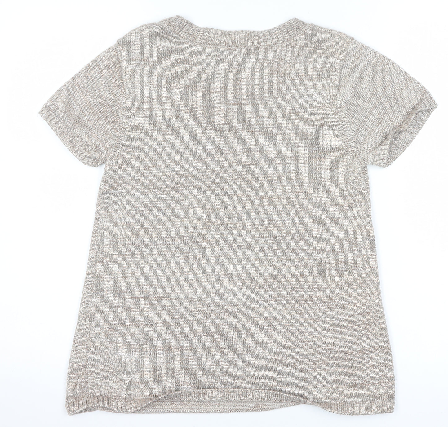 Butterfly by Matthew Williamson Women’s Beige Knit Short Sleeve Pullover Size 10