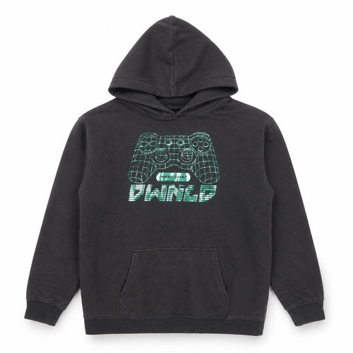 H&M Boys Black Pullover Hoodie 11-12 Years Cotton Blend Gamer Print