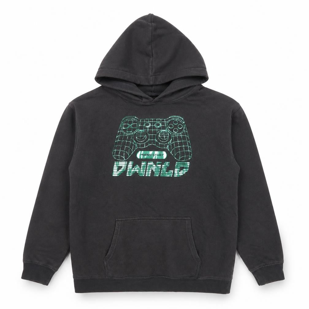 H&M Boys Black Pullover Hoodie 11-12 Years Cotton Blend Gamer Print