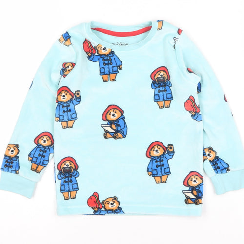 Marks and Spencer Boys Blue Paddington Bear Fleece Pyjama Top 2-3 Years