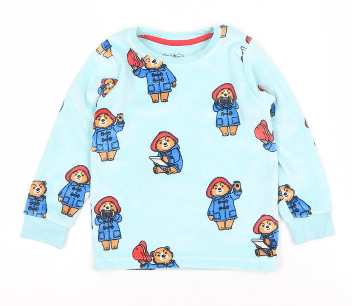 Marks and Spencer Boys Blue Paddington Bear Fleece Pyjama Top 2-3 Years