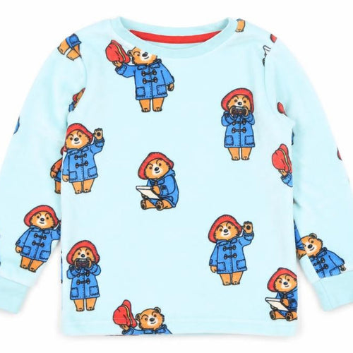 Marks and Spencer Boys Blue Paddington Bear Fleece Pyjama Top 2-3 Years