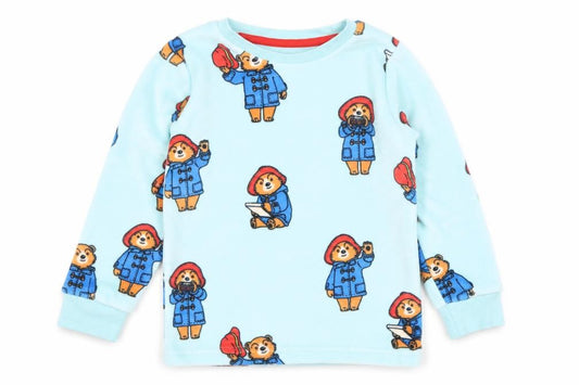 Marks and Spencer Boys Blue Paddington Bear Fleece Pyjama Top 2-3 Years