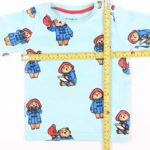 Marks and Spencer Boys Blue Paddington Bear Fleece Pyjama Top 2-3 Years