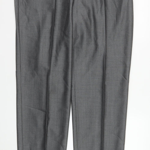 Torre Cerimonia Men's Grey XL Wool Blend Formal Dress Trousers