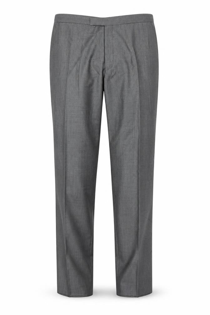 Front view of Torre Cerimonia Men's Grey XL Wool Blend Formal Dress Trousers