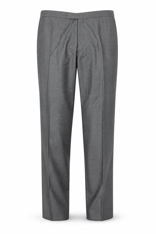 Front view of Torre Cerimonia Men's Grey XL Wool Blend Formal Dress Trousers
