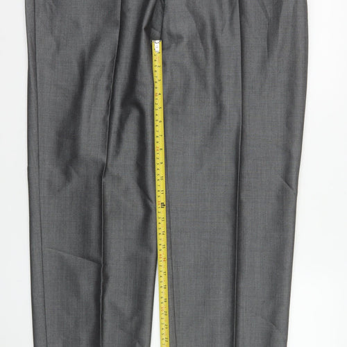 Torre Cerimonia Men's Grey XL Wool Blend Formal Dress Trousers