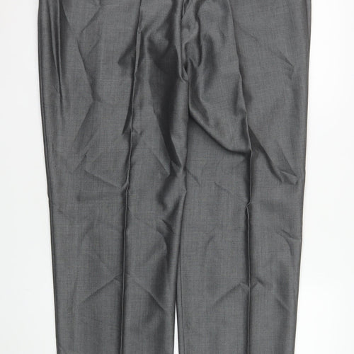 Torre Cerimonia Men's Grey XL Wool Blend Formal Dress Trousers