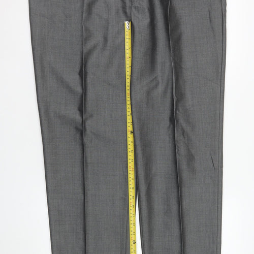 Torre Men's Grey Wool Mohair Blend Formal Dress Pants 42R