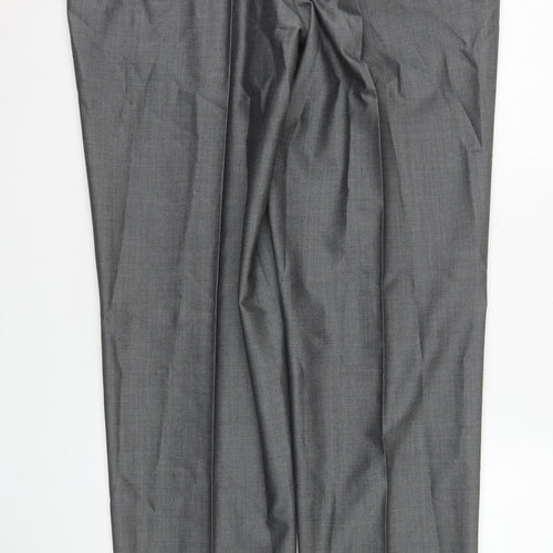 Torre Men’s Grey Wool Blend Pleated Formal Dress Pants Size XL 38in