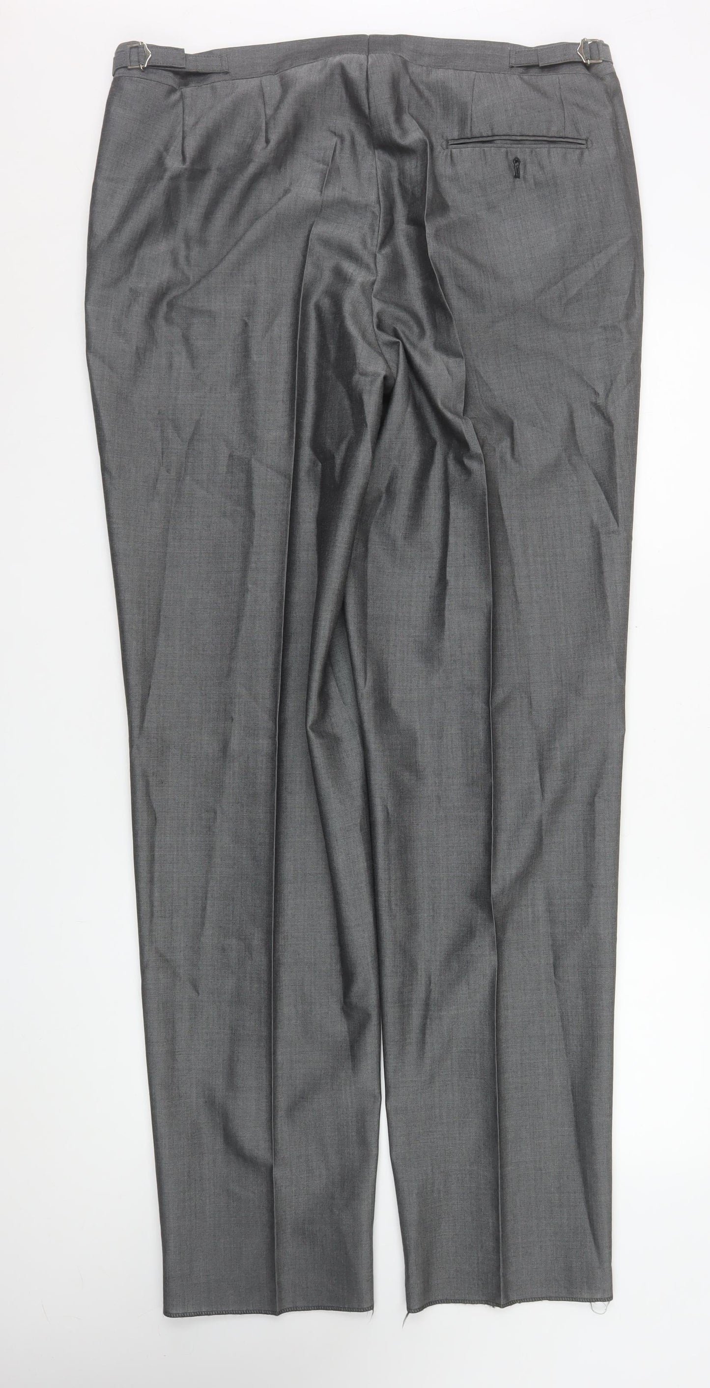 Torre Men’s Grey Wool Blend Pleated Formal Dress Pants Size XL 38in