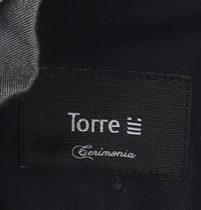 Torre Men’s Grey Wool Blend Pleated Formal Dress Pants Size XL 38in