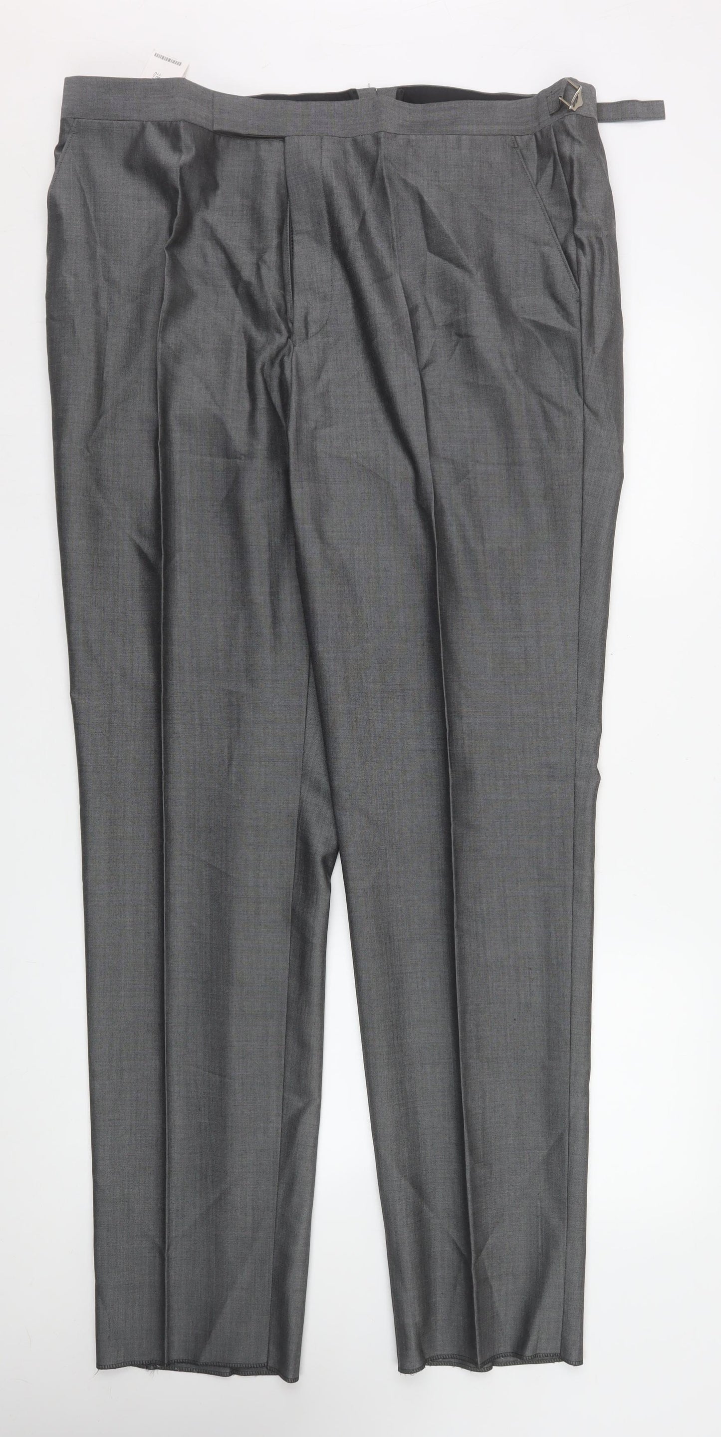 Torre Cerimonia Men's Grey Wool Blend Pleated Dress Trousers Size 40L