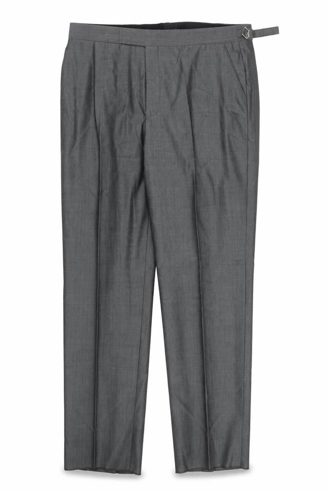Torre Cerimonia Men's Grey Wool Blend Pleated Dress Trousers Size 40L